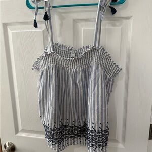 Old Navy Blue and White Striped Blouse